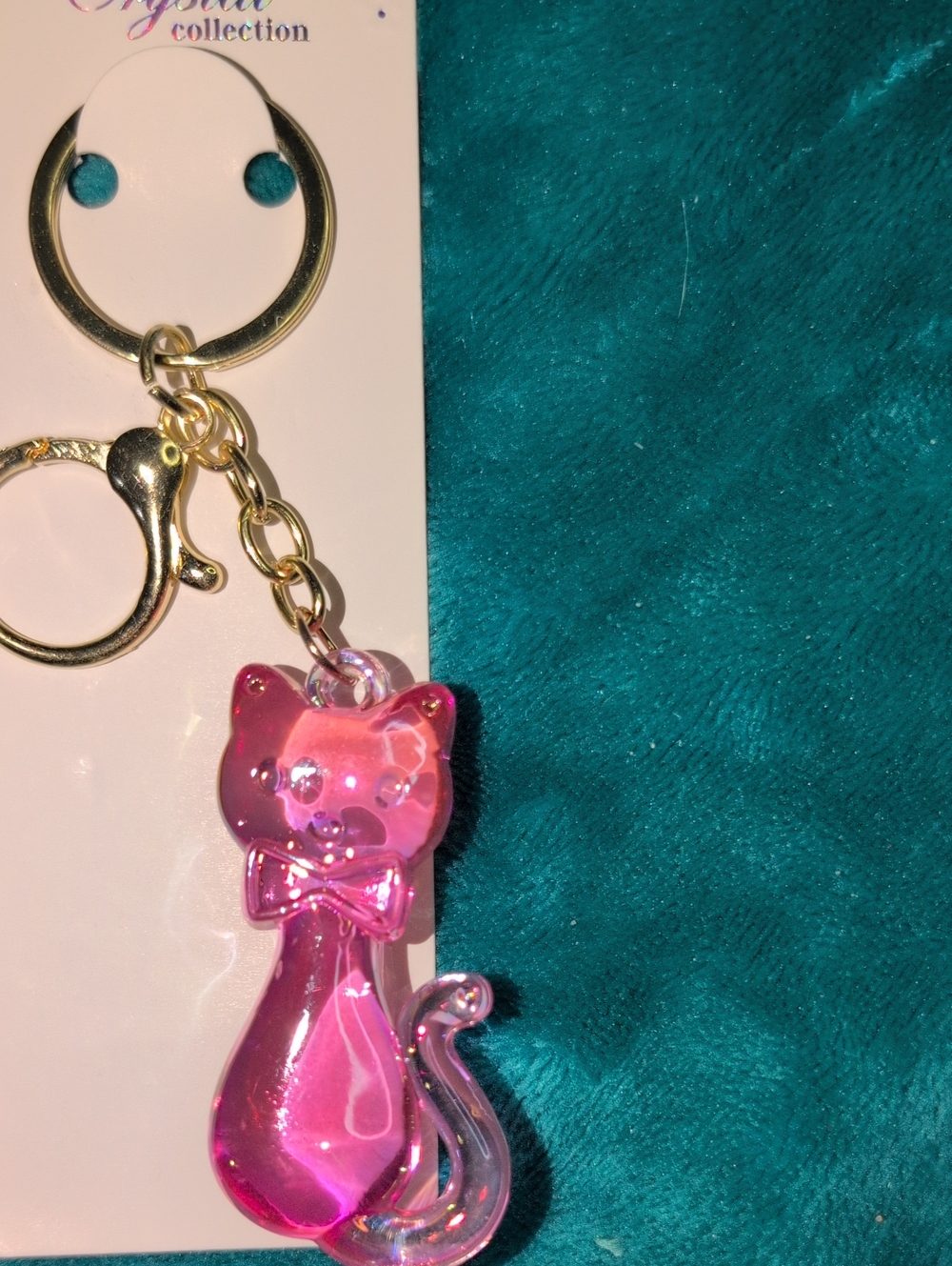 Dark Pink Cat Keychain Bag Charm